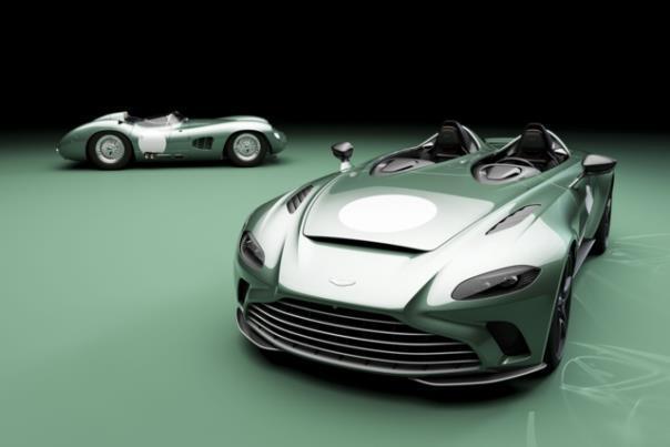  Aston Martin V12 Speedster „DBR 1“ mit dem Original von 1956.  Foto: Auto-Medienportal.Net/Aston Martin